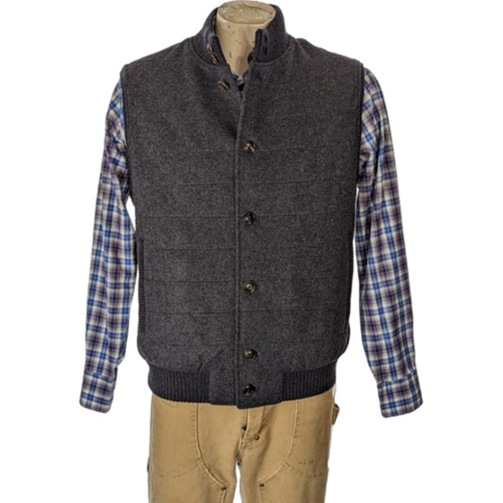 Peter Millar Crown Flex-Fleece Wool Vest Iron Gray MF21Z25 Men's SZ L NWT $448